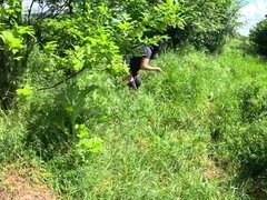 MILF Gives Hot Outdoor Blowjob in Forest - Deep Throat & Cum Play