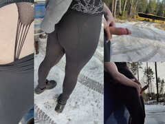 Risky Flashing Fantasy Adventure Jerking and Cumshot Outdoor