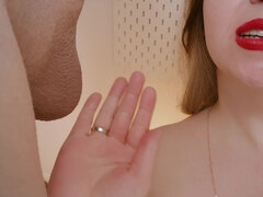 A Busty Wife Makes Out for Her Husband - a Skirt and a Sexy Necklace Are Enough. Marital Sex.