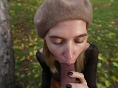 아마추어, 금발의, 오랄섹스, 크림파이, 음경, 야외의, 공개적인, 스타킹