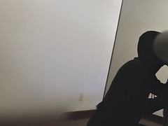 A married woman is at the neighbors house sucking a cock while her husband thinks she is at the gym