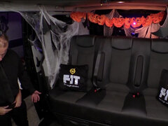 Halloween fuck on the backseat with buxom babe Jasmine Jae