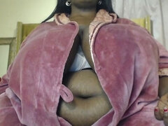 Ebony SSBBW MILF Moaning and Strip Teasing