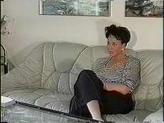 Naughty couple turn off TV and turn on each other