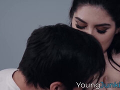 Well hung stepsibling Lucky Fate pussy licks me before I wank his penis