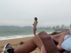 Amateur, Plage, Queue, Fétiche, Pigtail, Pov, Public, Adolescente