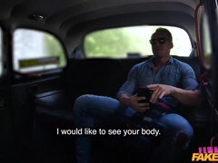 A flirty lady driver hooks up with a passener in the taxi cab