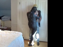 Stiefel, Schwul, Riesenschwanz, Jeans, Latex, Maske, Strumpfhose