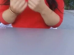 素人, アラブ, 茶髪の, チン, 露出狂, アウトドア, 公共, オッパイの