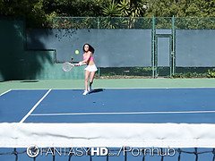 Billy Hart's tennis court fuck-fest with Little Dillion Harper