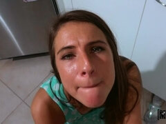 Amateur, Cul, Sucer une bite, Brunette brune, Cuisine, Seins naturels, Chatte, Avaler