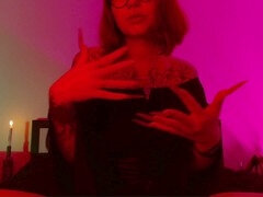 Dominant mistress with sharp nails teasing sub