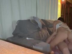 Amateur video of a cute couple enjoying a romantic hookup on the couch