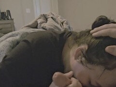 Sexy cumslut Nymphobitch gives the best blowjob ever to stepdad John Casey