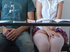 Classmates Fuck and Cum in School Exam - CandiceDelaware Teen Orgasm