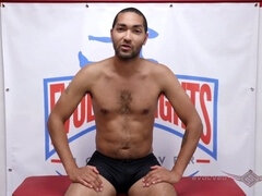 Intense interracial nude wrestling match featuring curvy Bella Rossi!