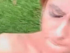 Skinny teen uses big dick next to the swimming pool