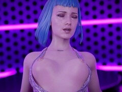 Dive into a rigid ride with Cyberpunk 2077's blue and purple-haired beauties!