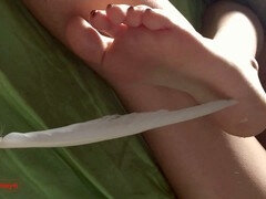 足, オナニー, 淫乱熟女, オーガズム