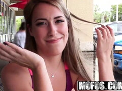 Levi Cash and Kimber Lee get their shaved pussies drilled after a workout in Public Pick Ups - Mofos