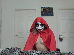 Petite Katie Kush receives a big candy from her stepbrother on Halloween