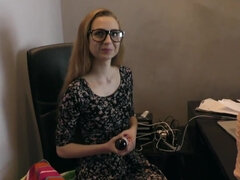 18 ans, Cul, Double pénétration, Lunettes, Réalité, Solo, Adolescente, Jouets