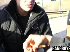 Hardcore outdoor raw sex with amateur hairy twink and jock