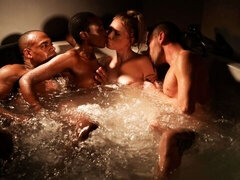 Grote kont, Grote lul, Hondjeshouding, Zwart, Natuurlijke tieten, Tiener, Trio, Tieten likken