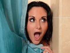 Amatör, Badrum, Stor stjärt, Stor kuk, Stora tuttar, Doggystyle, Milf, Dusch