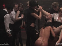 Hung inverted boned in public (John Strenuous, Cecilia Vega)