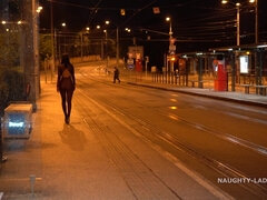 Nigh downtown with Russian MILF exhibitionist flashing