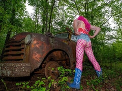 Amerikaans, Travestiet, Hakken, Huisgemaakt, Masturbatie, Rijpe lesbienne, Buiten, Alleen