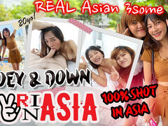 18, Asiater, Kukk suging, Sæd i munnen, Ansiktssperm, Petite, Trekant, Pupper