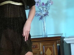 Μεγάλα βυζιά, Ξανθιά, Φόρεμα, Τακούνια, Αυνανισμός, Μουνί