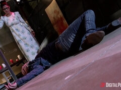 アナル, お尻, 茶髪の, 眼鏡, 馬乗り