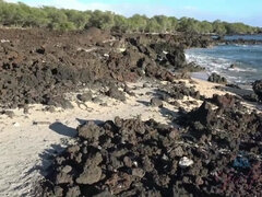 Cul, Plage, Brunette brune, Robe, Chatte, Rasée, Douche, Dénudage