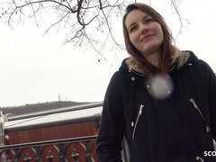 GERMAN SCOUT - SHY NATURAL TEENAGER CHEATING BANG AT STREET PICKUP CASTING - Teenager (18+)