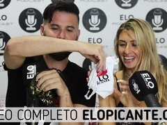 Avril Pilot exchanges her thong in the hot Elo Podcast room