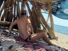 Любители, Пляж, Парочка, Пальцем, Лизание, Мастурбация, Обнаженные, Киски