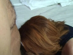 Kinky mature slut getting a mouth full of cum