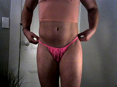 Crossdresser panty try-on
