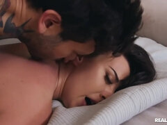 미인, 큰 엉덩이, 큰 음경, 흑갈색 머리, Hd, 자연적인, 보지, 문신