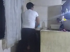 The maid was slapped in the kitchen by her boss