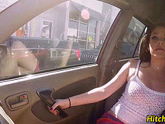 sandy-haired hitchhiker Kassondra Raine likes outdoor banging