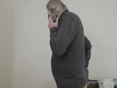 Blond, Rondborstig, Diep in de keel, Lul, Opa, Orgasme, Kut duiken, Tieten likken