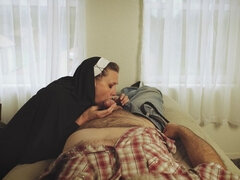 Amatör, Amerikansk, Avsugning, Par, Sperma i munnen, Mogen, Naturliga tuttar, Nunna