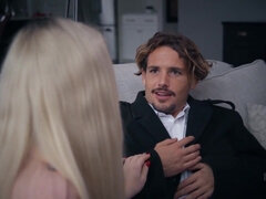 Blond, Kukk suging, Nærbilde, Dype svelg, Pikk, Bakfra, Sexy undertøy, Pupper