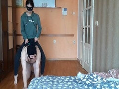 Cfnm, Europäisch, Weibliche domination, Handjob, Maske, Sklave