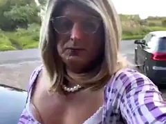 Amateur Crossdresser Kellycd2022 Sexy MILF in Lilac Dress and White Pantyhose