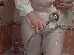 아마추어, 체코인, 에로틱, 유럽인, 나이든, 자연의 가슴, 샤워, 혼자